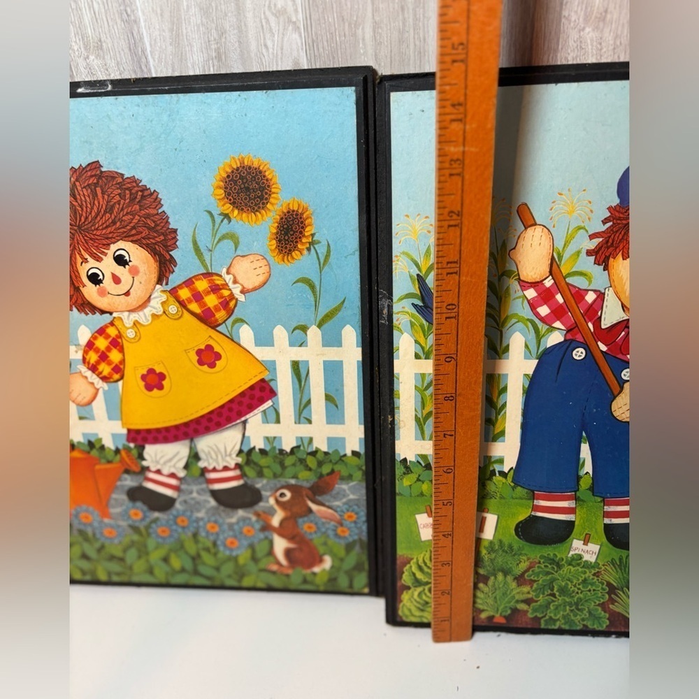 Vintage Wooden Colorful Raggedy Ann And Andy Doll Garden Art Prints - Picture 4 of 7